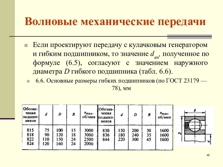 Волновые механические передачи Если проектируют передачу с кулачковым генератором и гибким