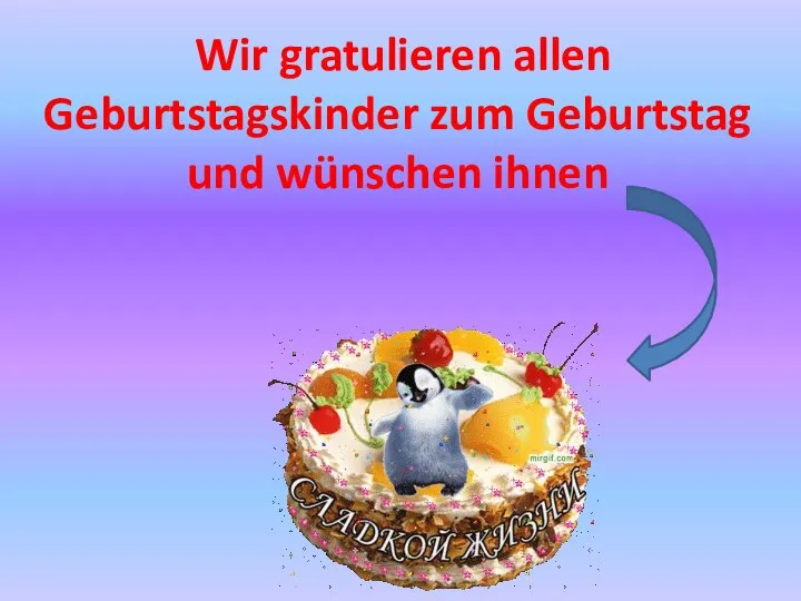 Wir gratulieren allen Geburtstagskinder zum Geburtstag und wünschen ihnen