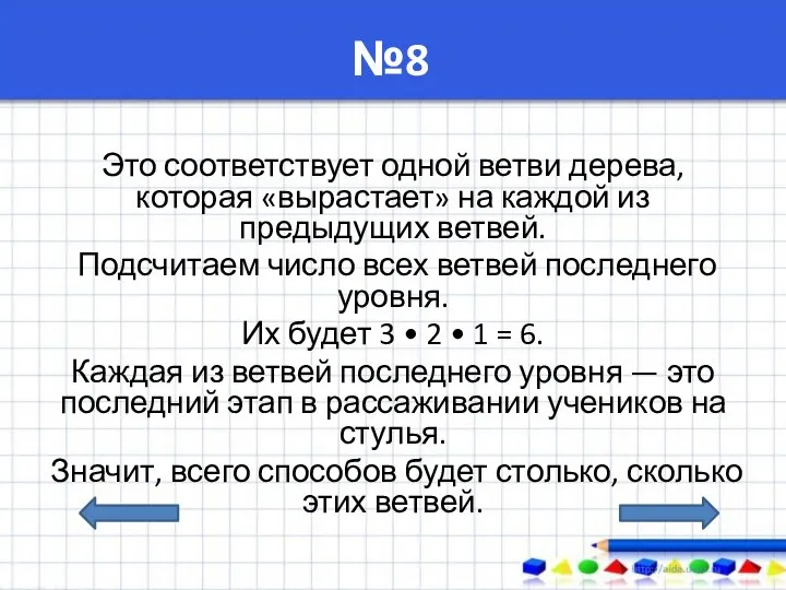 №8 Это соответствует одной ветви дерева, которая «вырастает» на каждой из