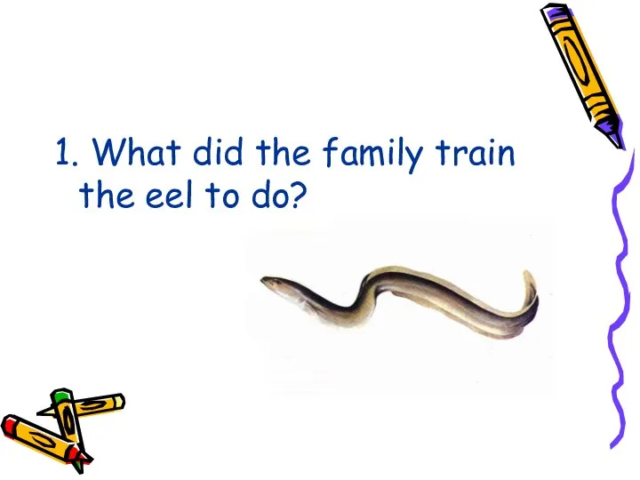 1. What did the family train the eel to do?