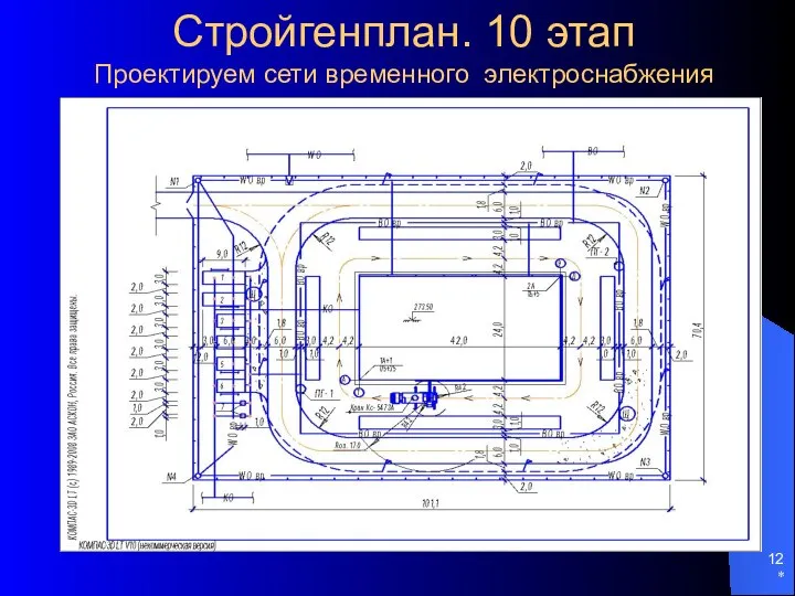 * Стройгенплан. 10 этап Проектируем сети временного электроснабжения