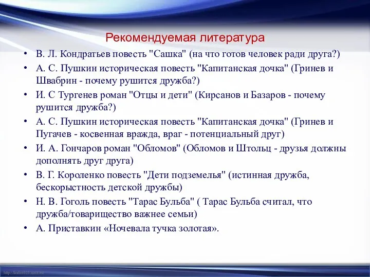 Рекомендуемая литература В. Л. Кондратьев повесть "Сашка" (на что готов человек