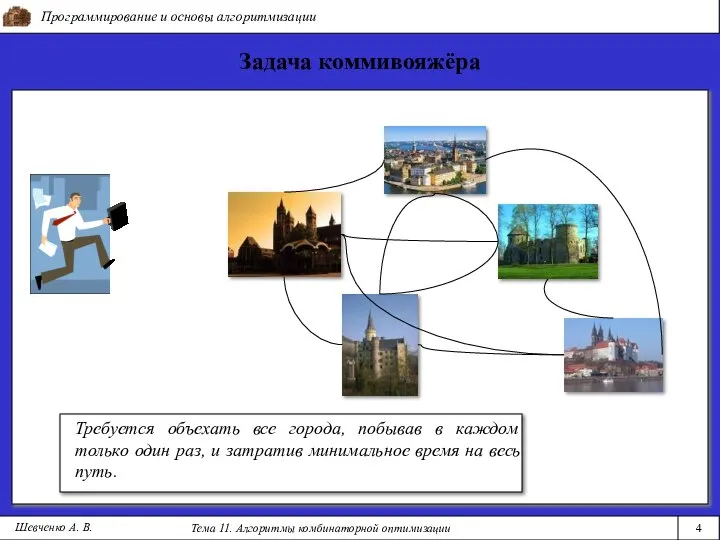 Программирование и основы алгоритмизации Тема 11. Алгоритмы комбинаторной оптимизации 4 Шевченко