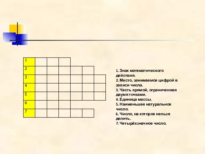 1. Знак математического действия. 2. Место, занимаемое цифрой в записи числа.