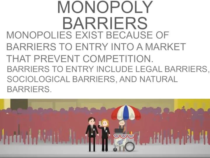 MONOPOLY BARRIERS MONOPOLIES EXIST BECAUSE OF BARRIERS TO ENTRY INTO A