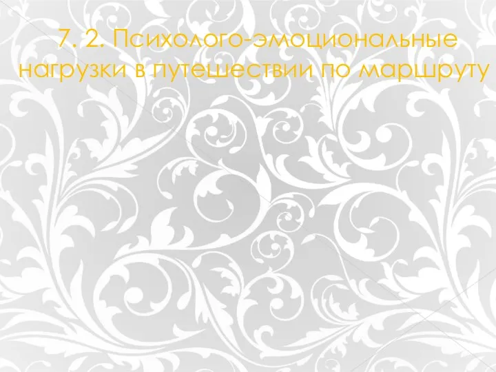 7. 2. Психолого-эмоциональные нагрузки в путешествии по маршруту