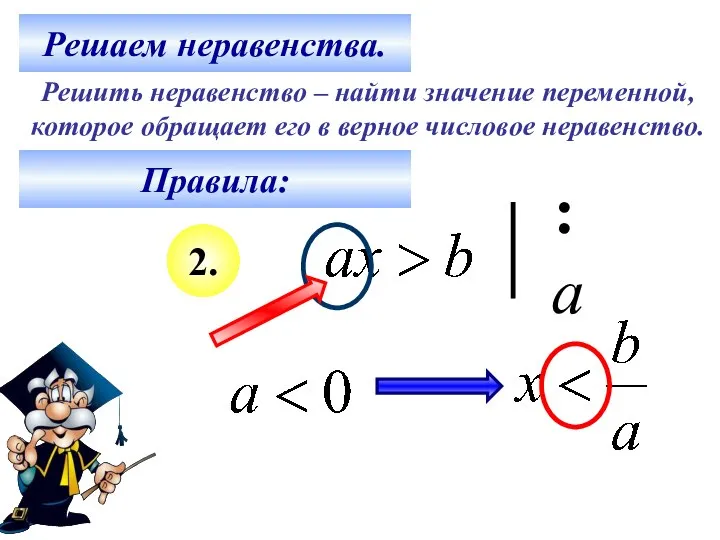 Решаем неравенства. Решить неравенство – найти значение переменной, которое обращает его