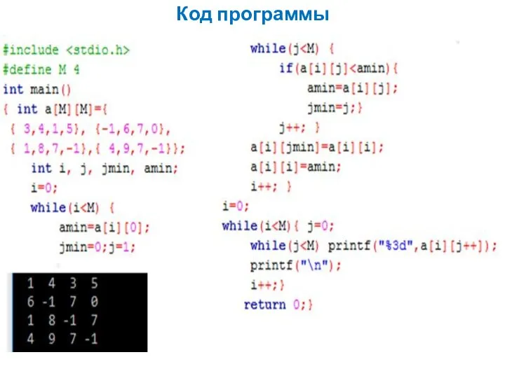 Код программы