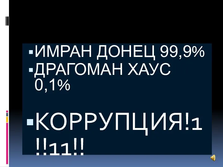 ИМРАН ДОНЕЦ 99,9% ДРАГОМАН ХАУС 0,1% КОРРУПЦИЯ!1!!11!!