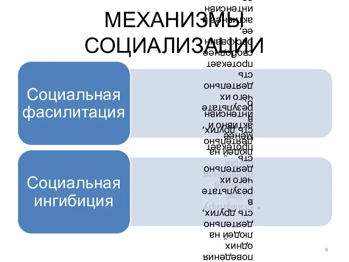 МЕХАНИЗМЫ СОЦИАЛИЗАЦИИ