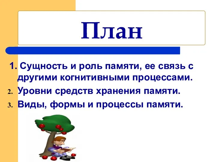 1. Сущность и роль памяти, ее связь с другими когнитивными процессами.