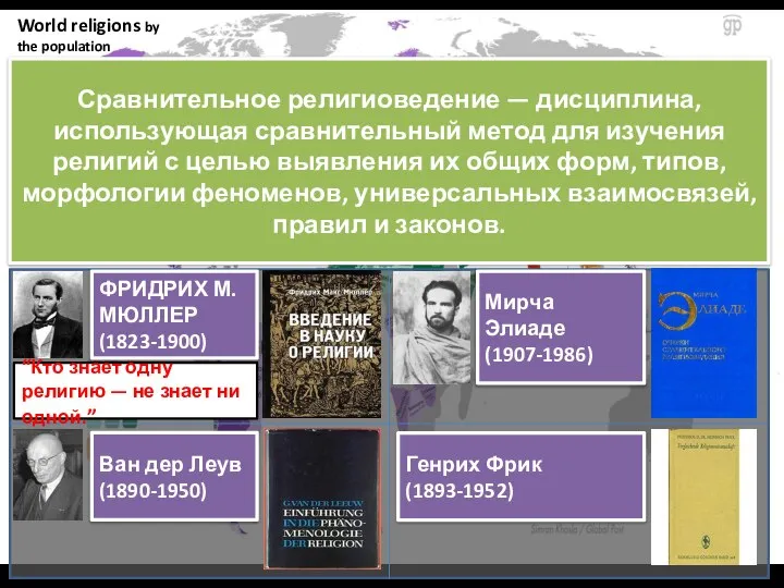 Сравнительное религиоведение — дисциплина, использующая сравнительный метод для изучения религий с