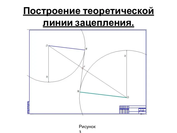 Построение теоретической линии зацепления. Рисунок 3