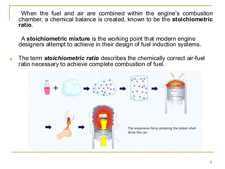 When the fuel and air are combined within the engine’s combustion