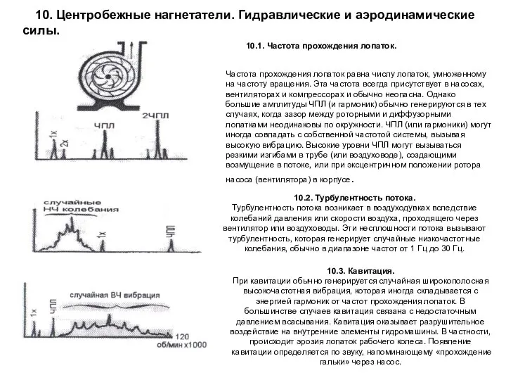 10. Центробежные нагнетатели. Гидравлические и аэродинамические силы. Частота прохождения лопаток равна