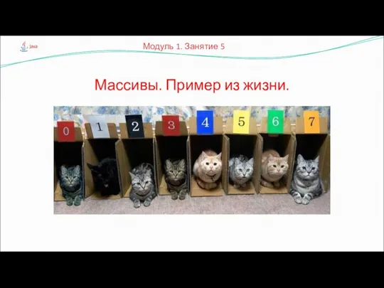 Массивы. Пример из жизни. Модуль 1. Занятие 5