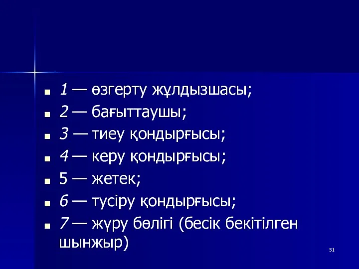 1 — өзгерту жұлдызшасы; 2 — бағыттаушы; 3 — тиеу қондырғысы;