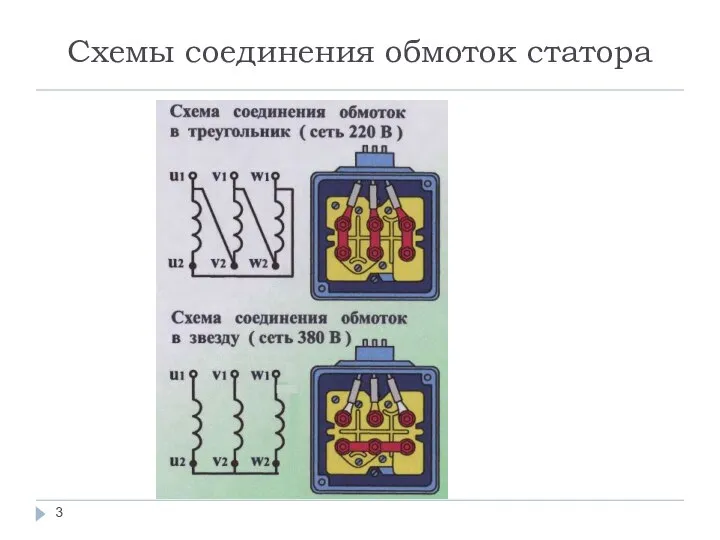 Схемы соединения обмоток статора