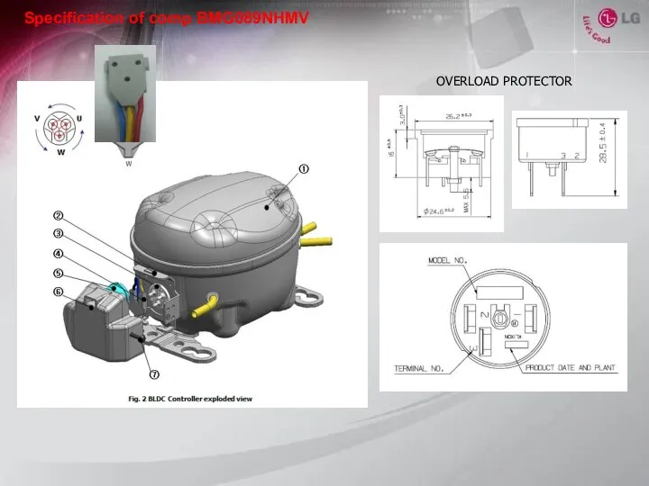 Specification of comp BMG089NHMV OVERLOAD PROTECTOR