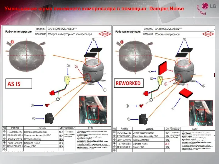 Уменьшение шума линейного компрессора с помощью Damper,Noise