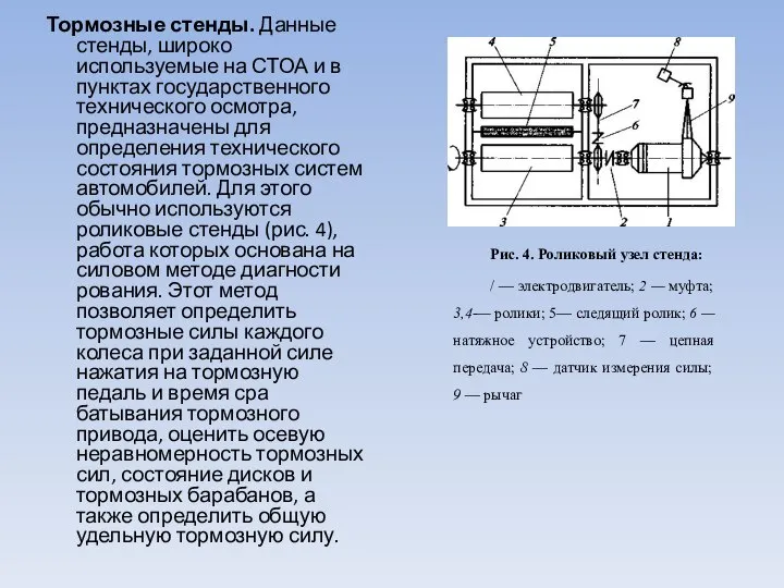 Тормозные стенды. Данные стенды, широко используемые на СТОА и в пунктах