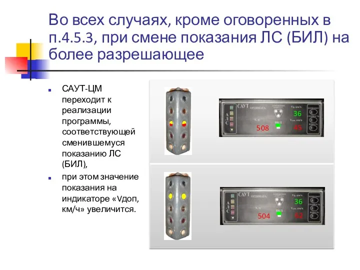 Во всех случаях, кроме оговоренных в п.4.5.3, при смене показания ЛС