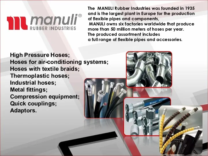 . High Pressure Hoses; Hoses for air-conditioning systems; Hoses with textile