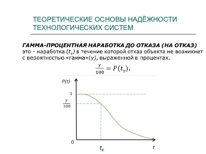 ТЕОРЕТИЧЕСКИЕ ОСНОВЫ НАДЁЖНОСТИ ТЕХНОЛОГИЧЕСКИХ СИСТЕМ