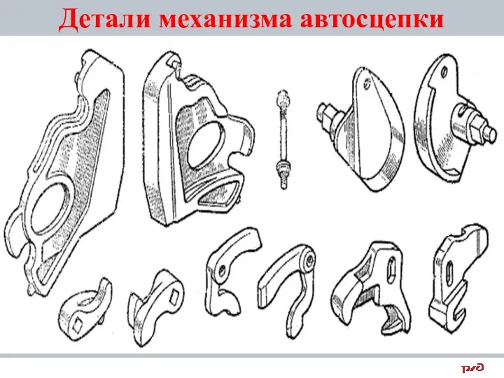 Детали механизма автосцепки