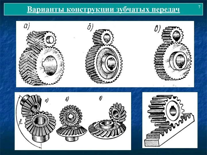 Варианты конструкции зубчатых передач 7