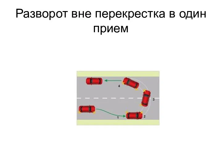 Разворот вне перекрестка в один прием