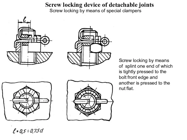 Screw locking device of detachable joints Screw locking by means of
