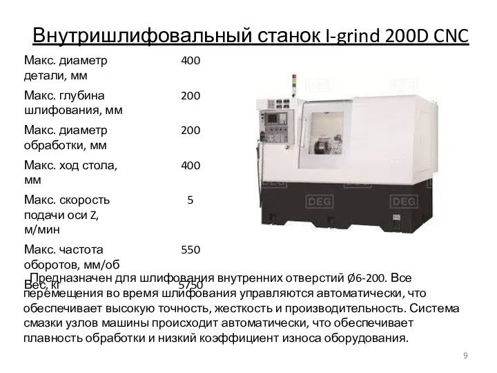 Внутришлифовальный станок I-grind 200D CNC Предназначен для шлифования внутренних отверстий Ø6-200.