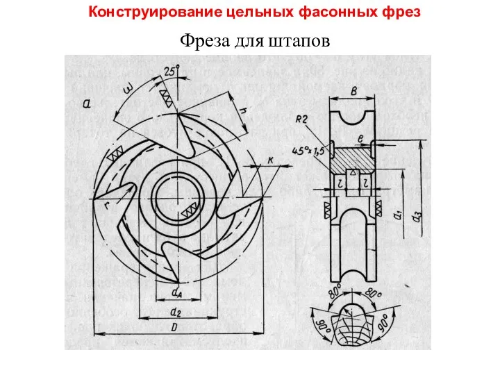 Конструирование цельных фасонных фрез Фреза для штапов