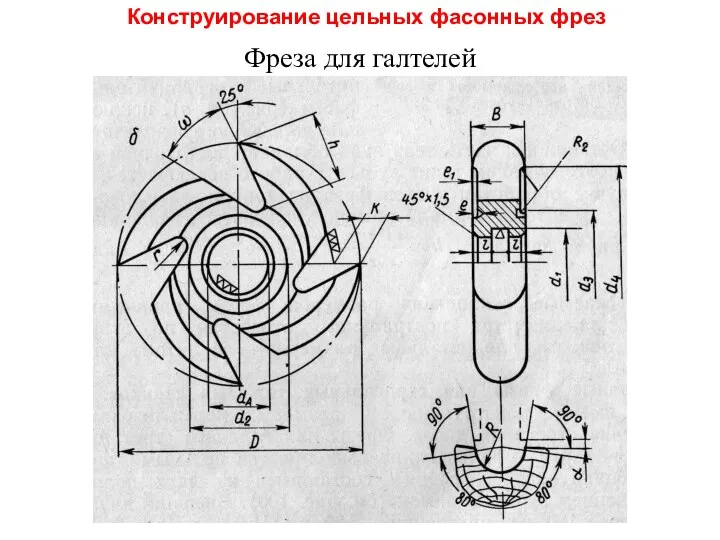 Конструирование цельных фасонных фрез Фреза для галтелей