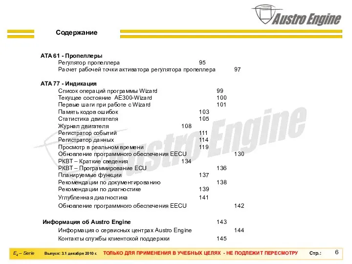 Содержание ATA 61 - Пропеллеры Регулятор пропеллера 95 Расчет рабочей точки