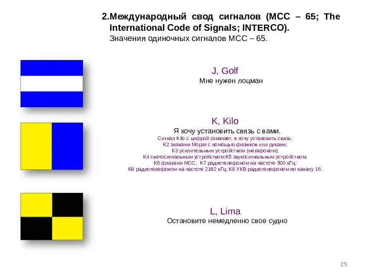 Международный свод сигналов (МСС – 65; The International Code of Signals;