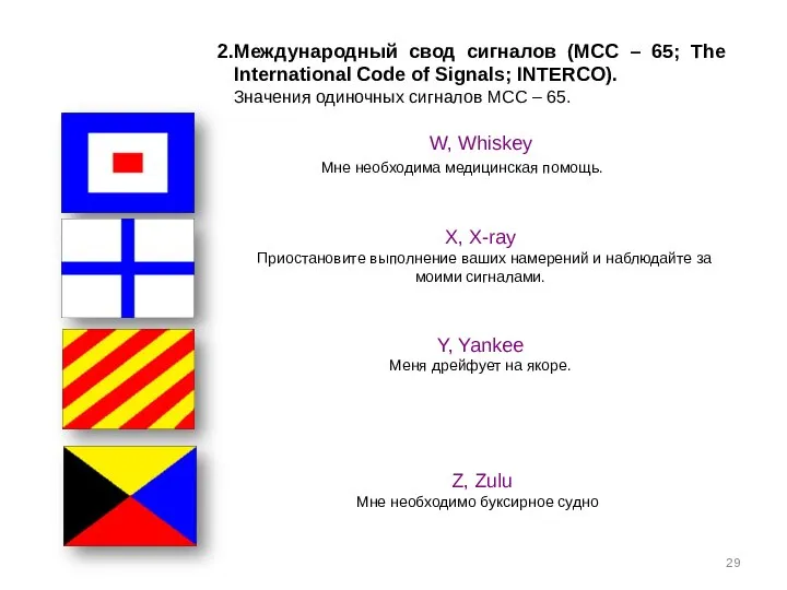 Международный свод сигналов (МСС – 65; The International Code of Signals;