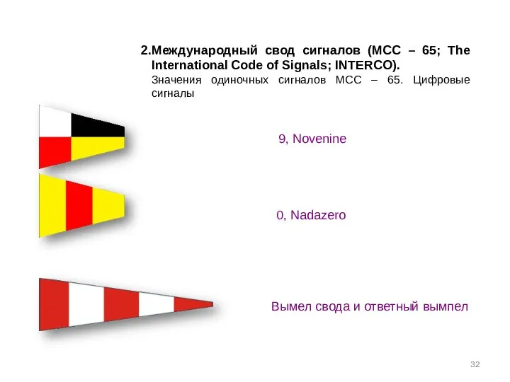 Международный свод сигналов (МСС – 65; The International Code of Signals;