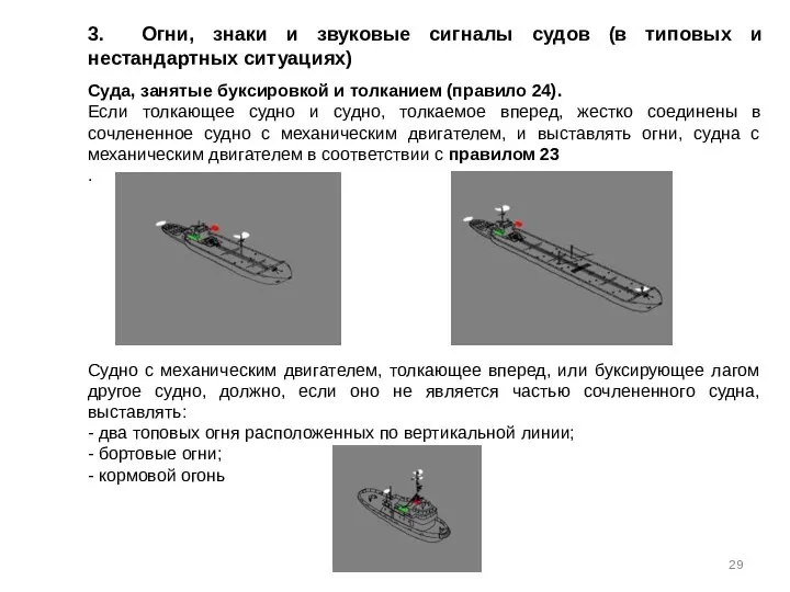 3. Огни, знаки и звуковые сигналы судов (в типовых и нестандартных