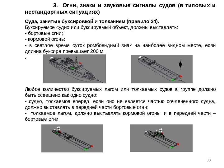 3. Огни, знаки и звуковые сигналы судов (в типовых и нестандартных