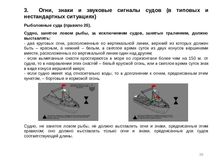 3. Огни, знаки и звуковые сигналы судов (в типовых и нестандартных