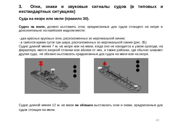 3. Огни, знаки и звуковые сигналы судов (в типовых и нестандартных