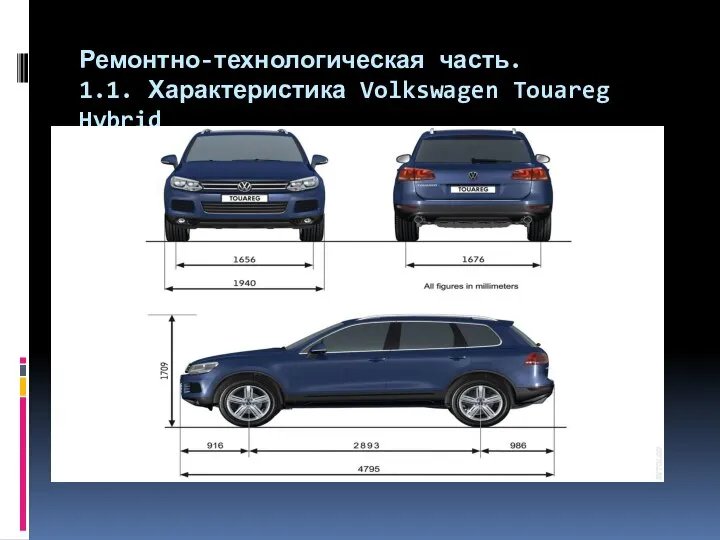 Ремонтно-технологическая часть. 1.1. Характеристика Volkswagen Touareg Hybrid