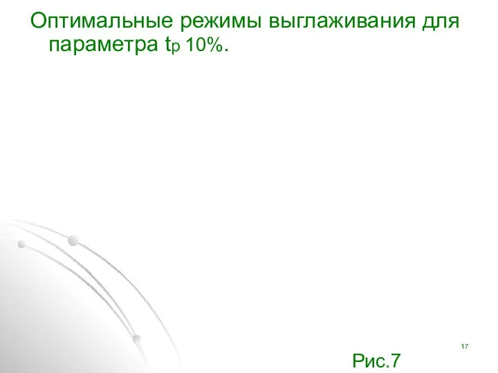 Оптимальные режимы выглаживания для параметра tp 10%. Pис.7