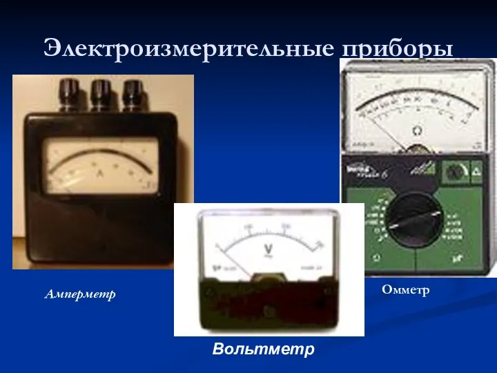 Электроизмерительные приборы Вольтметр Амперметр Омметр