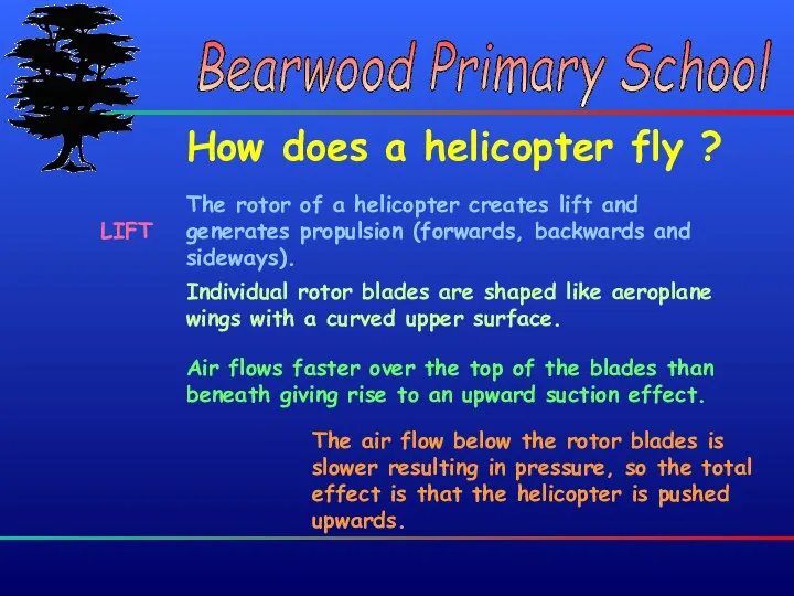 Bearwood Primary School Bearwood Primary School How does a helicopter fly