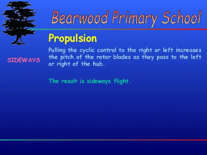 Bearwood Primary School Bearwood Primary School Propulsion The result is sideways