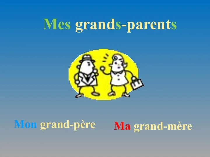 Mon grand-père Mes grands-parents Ma grand-mère