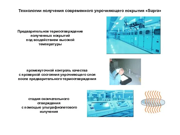 Технологии получения современного упрочняющего покрытия «Supra» Предварительное термоотверждение полученных покрытий под